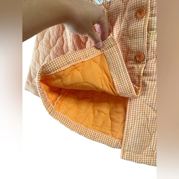 Vintage quilted plaid orange bunny jacket - Picture 5 of 6